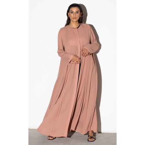 Pleated Summer Abaya in Toffee