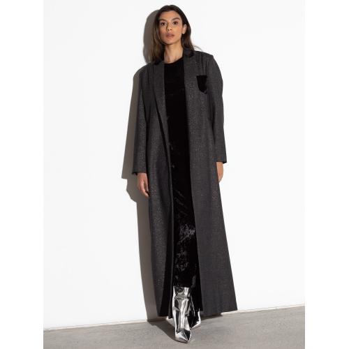 Winter Structured Abaya in Starry Black