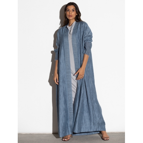 Textured Loose Cut Blue Abaya