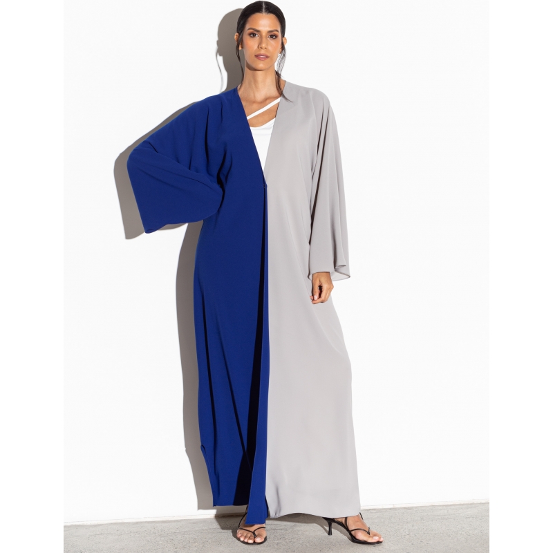 Two Sided Abaya in Blue_Grey