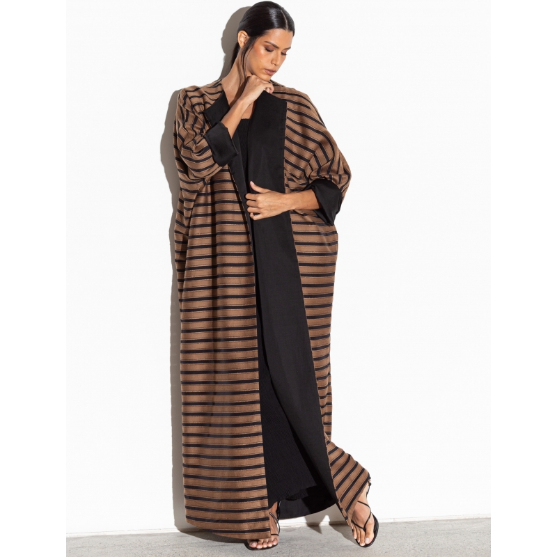 Brown Stripe Abaya