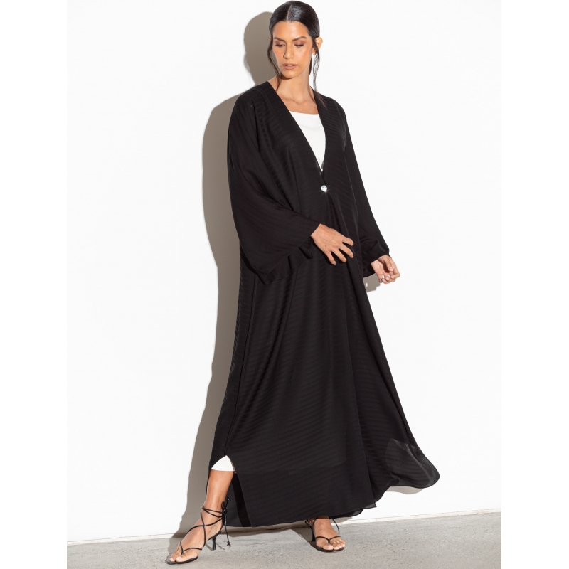 Loose Cut Linear Black Abaya