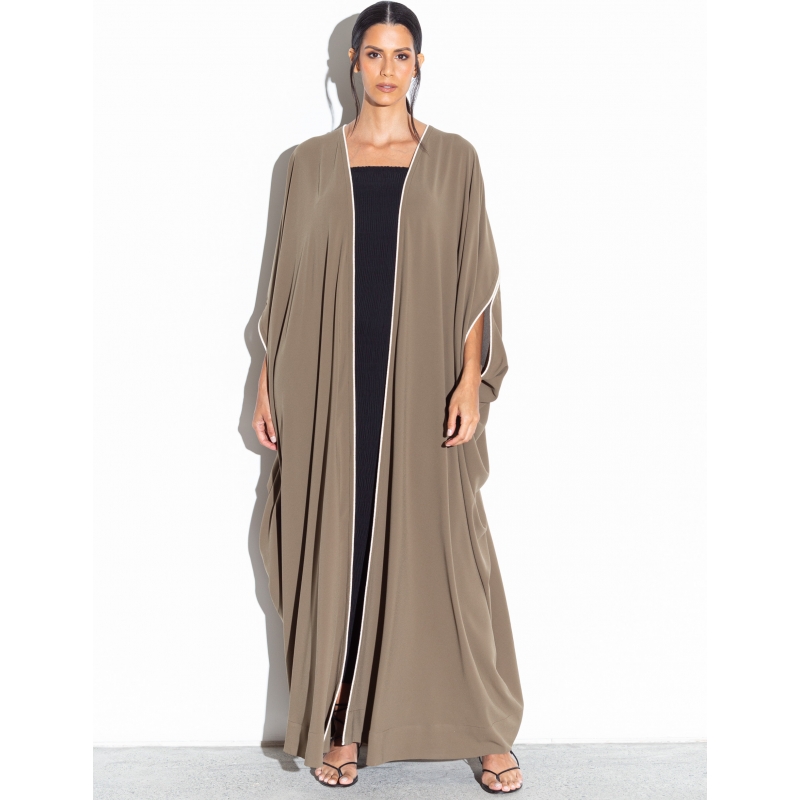 Woven Abaya in Olive Green