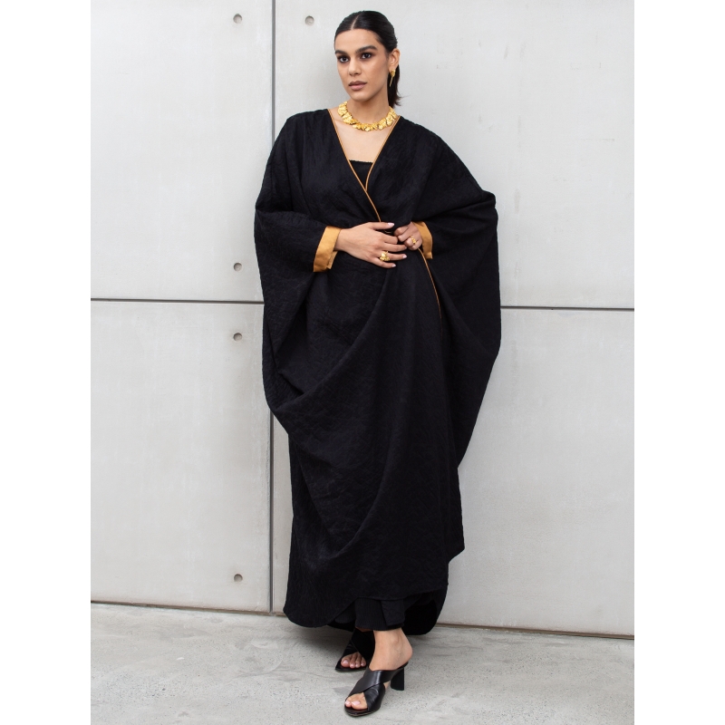 Butterfly Abaya with Gold Detail